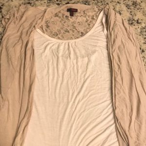 Tank top with connected cardigans